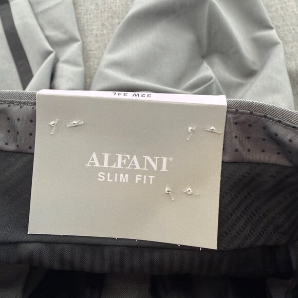 New Mens ALFATECH ALFANI Suit Pants Gray Black Stripe 32W 34L Slim Fit $135 - Picture 4 of 16